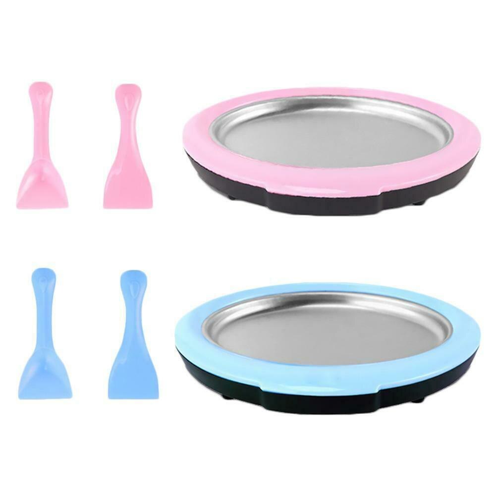 Gebraten Joghurt Maschine Haushalt Sommer DIY Nachtisch Vorbereitung Eis Rollen mit 2 Spatel Eis Teppanyaki Platte für Erwachsene freundlicher