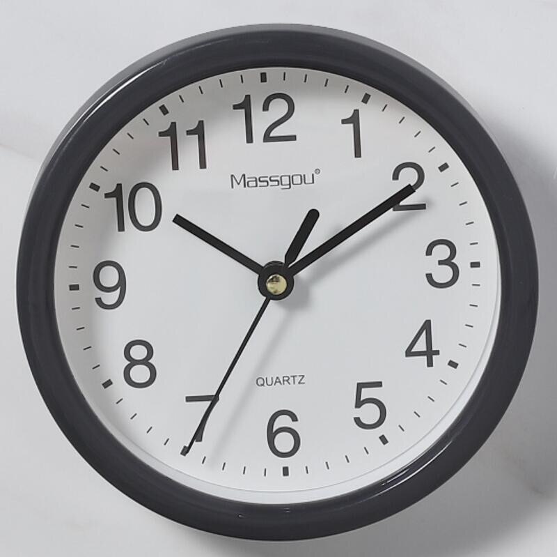 Minimalistische Kleine Wandklokken Met Frame Doorzichtige Plastic Snoep Kleuren Mute 15Cm Opknoping Horloge Klok Woonkamer Home Decor: black