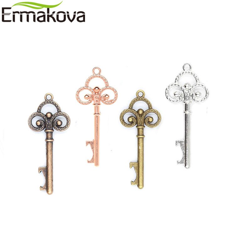 ERMAKOVA 50 Teile/los Schlüssel Flasche Opener Skeleton Wein Opener Leere Karte für Gäste Rustikalen Hochzeit Party Favors flasche öffner