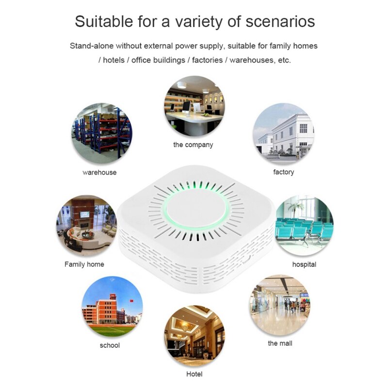 Fire Detection Smoke Detector Security Alarm System Sound And Light Alarm Battery Operated for School Factory Hotel