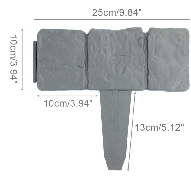 PP Imitation Stone Fence Garden Simulation Fence Plastic Foldable Splicing Fence Gardening Grass Courtyard Decor 1pcs