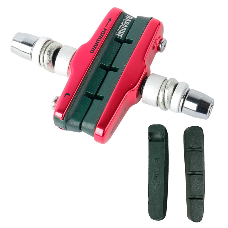 Baradine Ceramics Rims V-Brake Blocks BMX Folding Bicycle Brak Pad Linear Pull Friction Wheel Brake Replaceable Compound Inserts: 470CV-4 Red Z1P