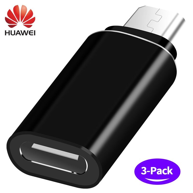 Huawei Usb Converter Usb Type C Naar Micro Usb Voor Samsung Xiaomi Huawei Honor Macbook Oneplus Nokia: Black 3pcs