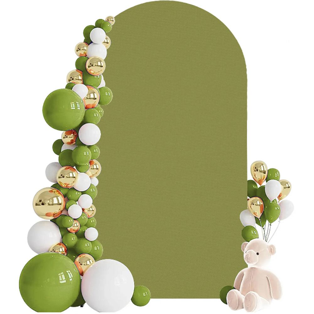 1pc, Wedding Arch Cover White Spandex Fitted 2-Sided Wedding Arch Stand Covers Round Top Arch Backdrop Cover For Birthday Party: Dark Brown / 150*200