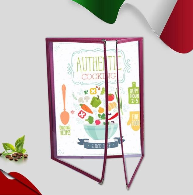 Restaurant Transparent Menu Cover Folder For A4 Panel Menu Holder Hotel Cafes Bar Menu Holder Black: three panel red