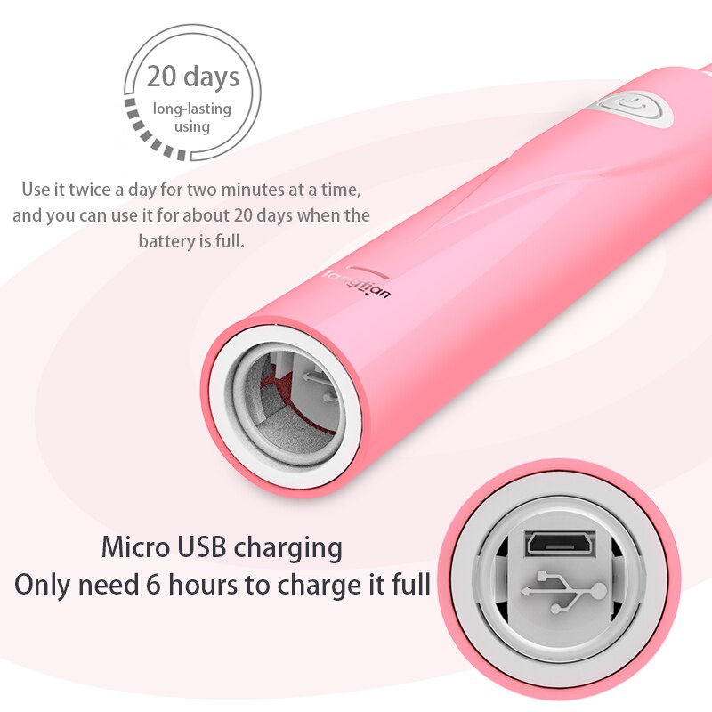 Electric Toothbrush For Children Kids Adults 5 Modes Ultrasonic Toothbrush Travel Rechargeable Sonic Tooth Brush 4 Heads LT-Z08A