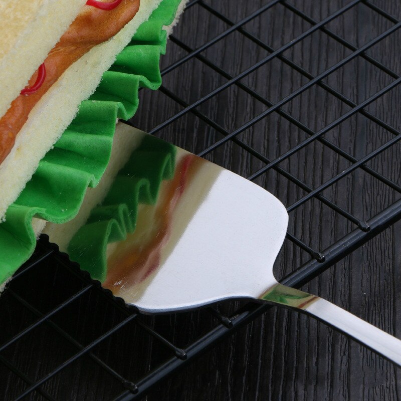 Stainless Steel Cake Knife Stainless Steel Cake Shovel Toothed Triangle Shovel Pizza Shovel Cake Knife Kitchen