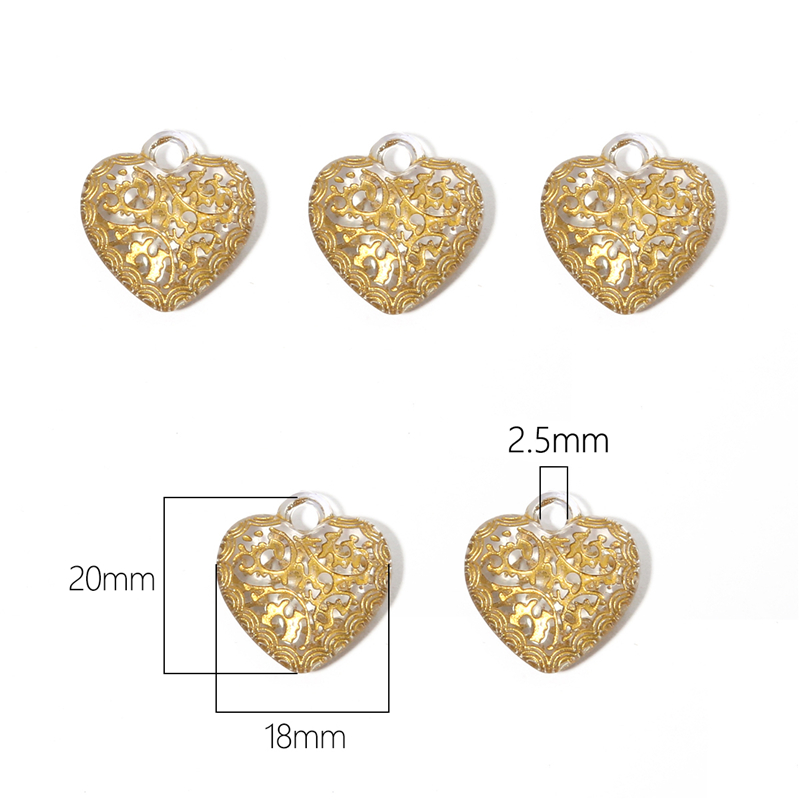 15-80 Uds. Exquisitos dijes acrílicos dorados con dibujo de corazón y flores, cuentas barrocas de Color esmeralda para collar, pulsera, fabricación de joyas DIY