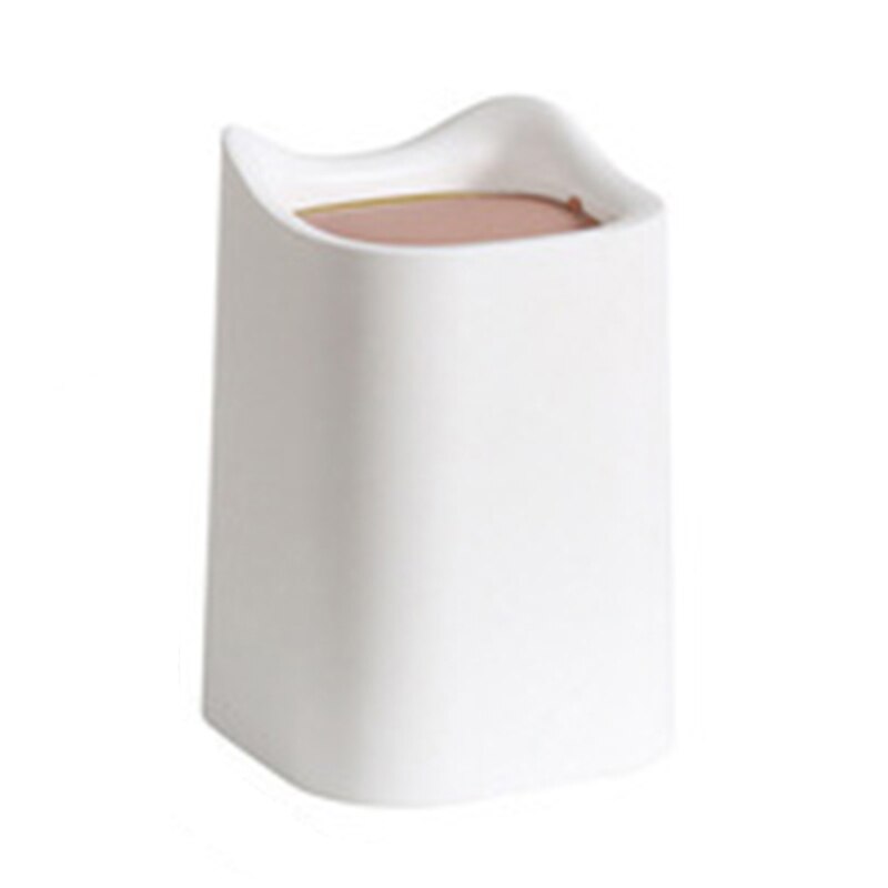 Mini Small Waste Bins Desktop Garbage Basket Home Table Plastic Trash Can Office Supplies Dustbins Sundries Barrel Box: White