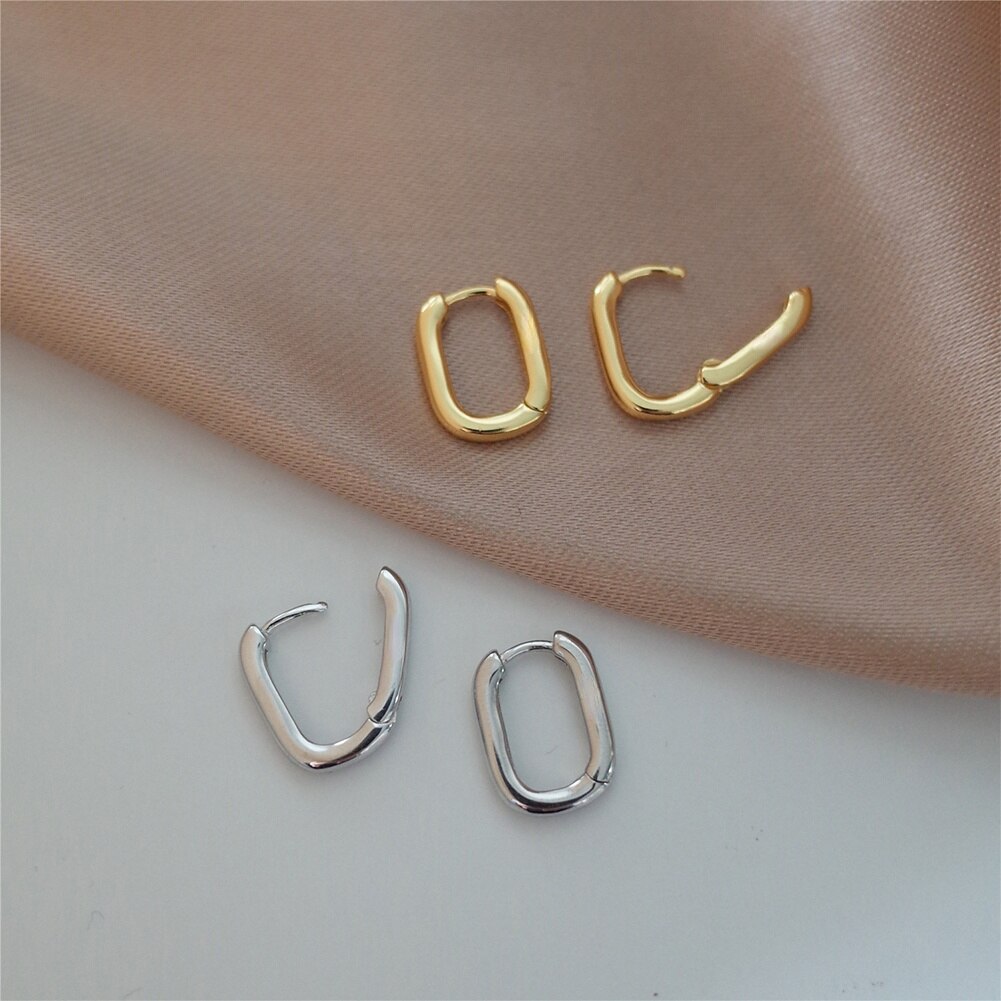 Vintage gull liten firkantet bøyle øredobber for kvinner geometriske håndlagde øredobber brud jente fest bryllup smykker