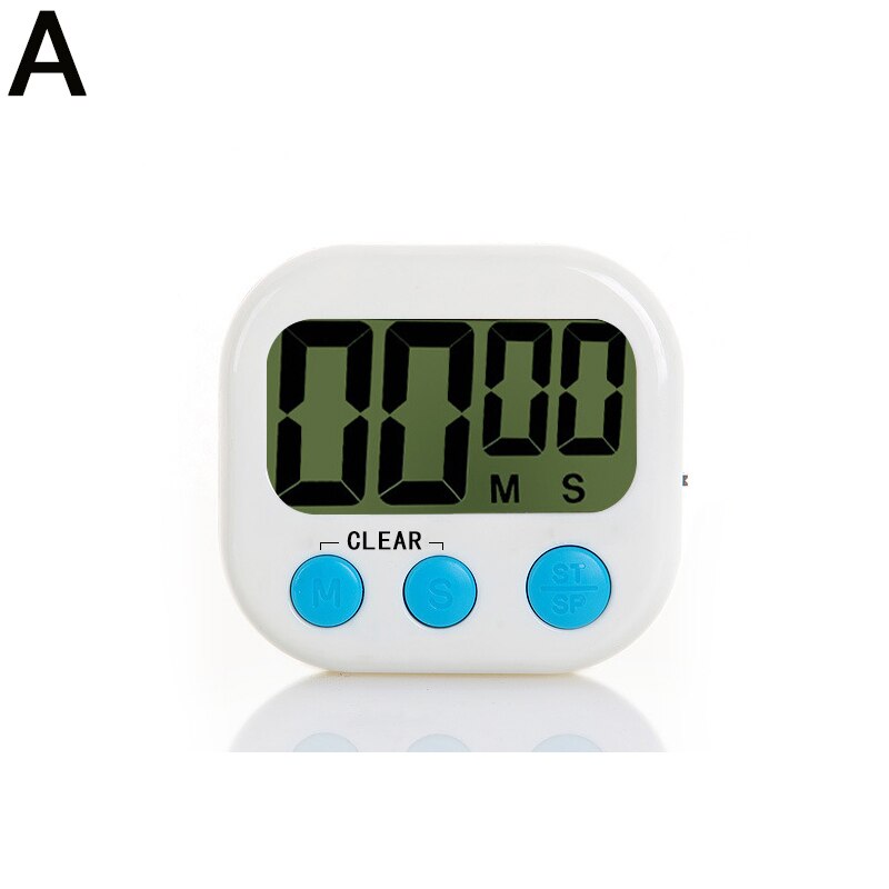 Magnetic Digital Timer For Cooking Study Shower Stopwatch Kitchen Timer Manual Electronic Countdown Alarm Clock Mechanical Study: White