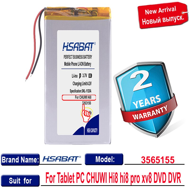 HSABAT 3263156 5500mAh Battery for 8 inch 9inch Tablet PC CHUWI Hi8 hi8 pro xv8 DVD DVR Batteries