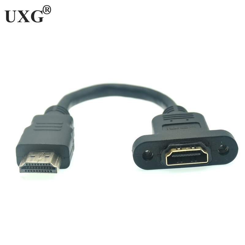 90 Angle HD Cable Male To Female Case Panel Mount Screw Cable HDMI-compatible Cable HDR 4K For Splitter Extender Adapter