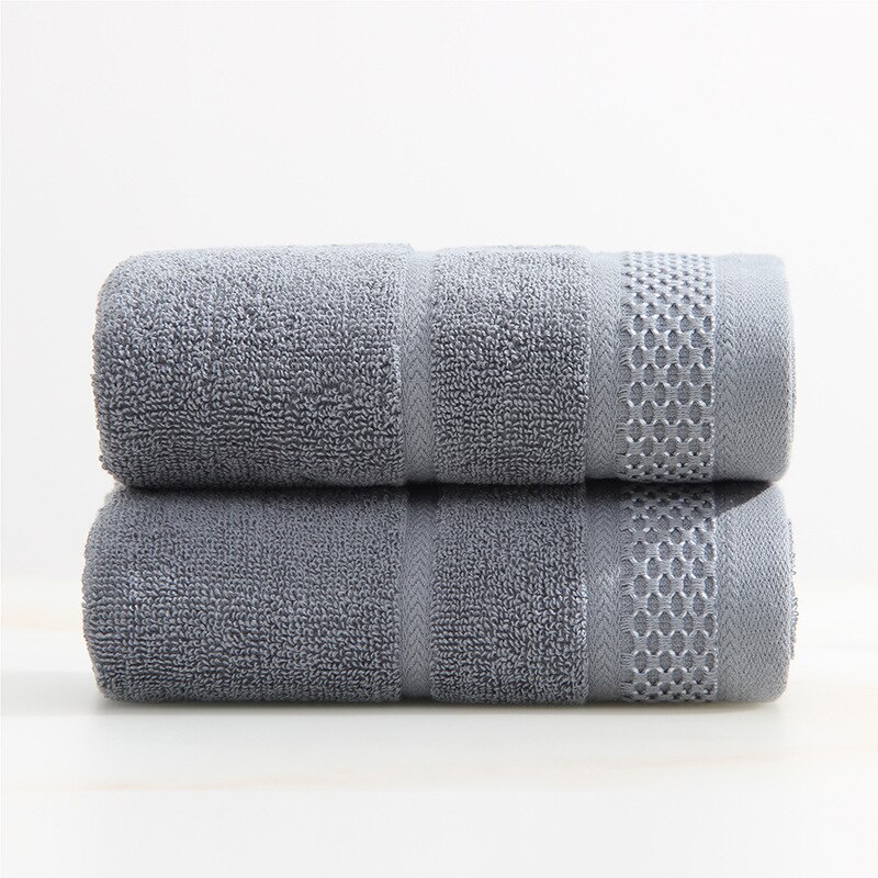 2PC 100% Cotton Face Towel Strong Absorbent Towel Hair Multifunctional Adults Baby Hand Towel for Bathroom Hand Towels: DarkGray