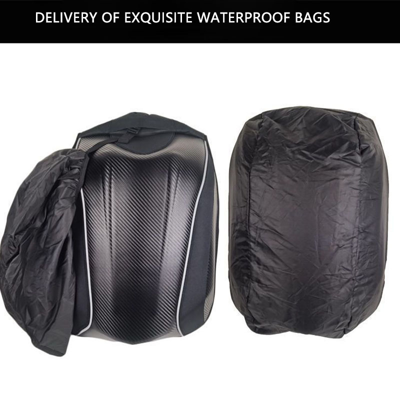 48L Expandable Waterproof Motorcycle Hard shell backpacks MX Motocross carbon fiber backpack Moto Racing bags Computer bag LOGO