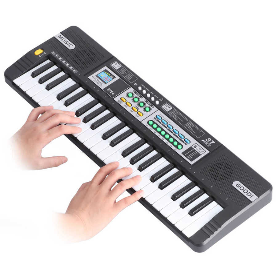 Kids Electronic Piano 37 Key Mini Portable Keyboard Recording Playback Volume Animal Sound Effects for Beginner Instrument Learn