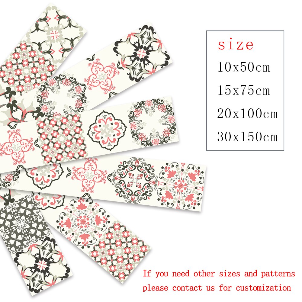 Farverig blomster ornament keramiske fliser vægklistermærke køkken garderobe skuffe dekoration tapet skræl & stick pvc kunst vægmaleri