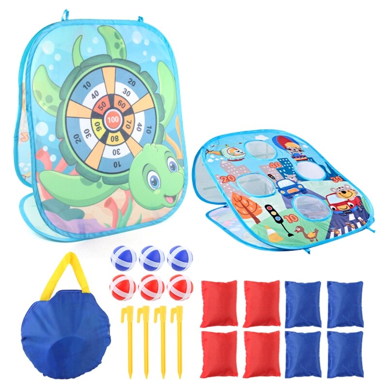 Kid Dart Games, Dart Board with Sticky Balls, Safe Indoor and Outdoor Throwing Toss Target Games, Great Fun Activity A2UB: blue