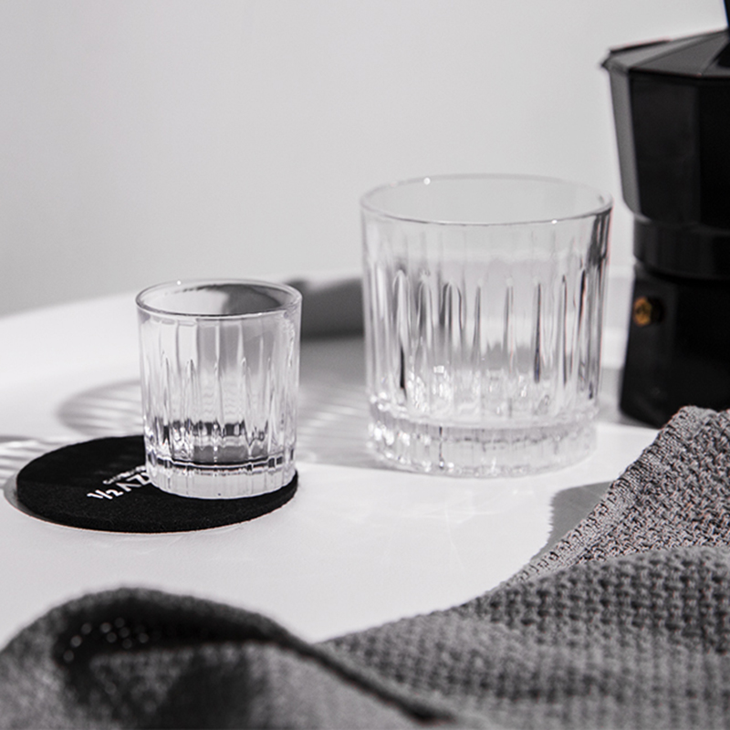 Espressoglaskopp värmebeständig kaffemugg glasmugg med tjock botten för barista latte retro whiskyglas hem dryck