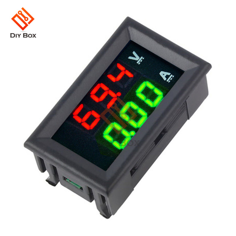 0.56 "pouce Mini voltmètre numérique ampèremètre DC 100V 10A volts ampèremètre ampèremètre testeur de tension LED câble d'affichage connecteur