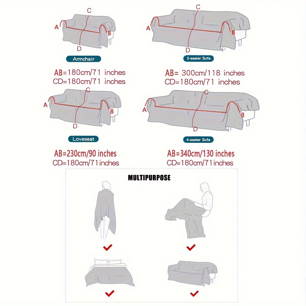 Een bankhoes in bohemien stijl, een gebreide, het hele seizoen, antislip, volledig bedekkende bankhoesdeken.