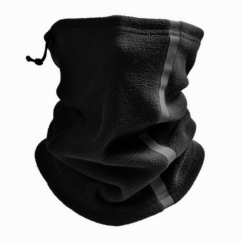 Cache-nez réfléchissant pour hommes et femmes, Bandana d&#39;hiver, randonnée, Ski, cache-cou, cyclisme, Tube de vélo, écharpe thermique, demi-masque de sport: Black