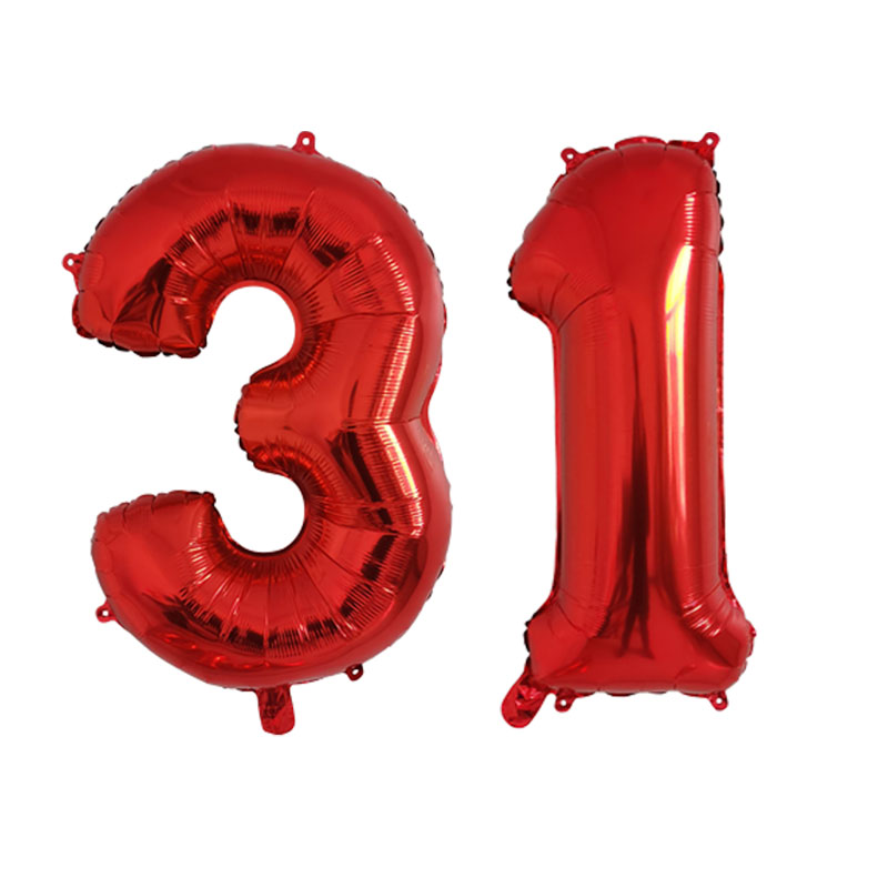 2Pcs 32 Inch Gold Silver Black Blue Pink Helium Foil Number Balloon 28 29 30 31 32 33 Happy Birthday Party Decoration Supplies