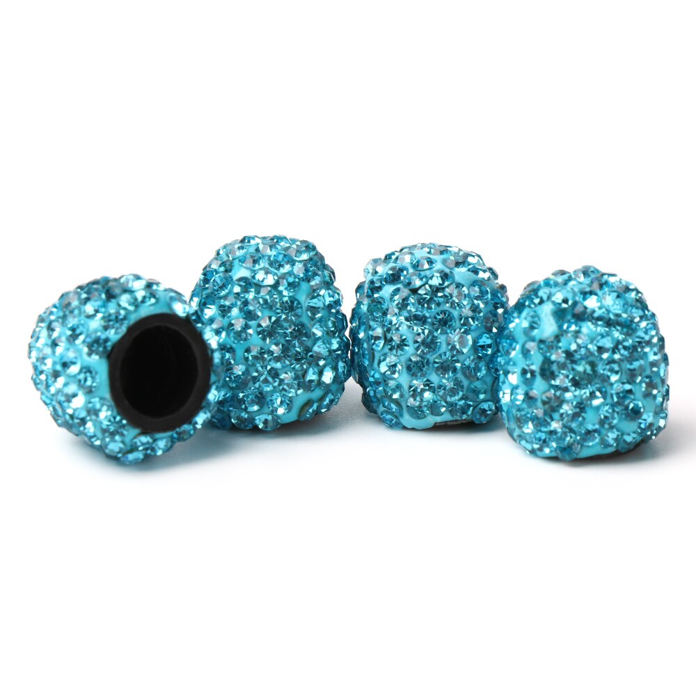 4 Stuks Crystal Auto Ventieldopjes Diamant Schijnt Stofdicht Wiel Kleppendeksel Voertuig Bling Auto Charms Decor auto Accessoires: style 1-blue