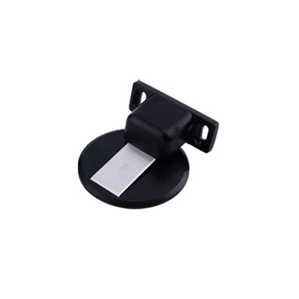 Magnet dør stopper rustfrit stål dør prop magnetisk dørholder toilet glasdør skjult dørstop møbler hardware: Sort