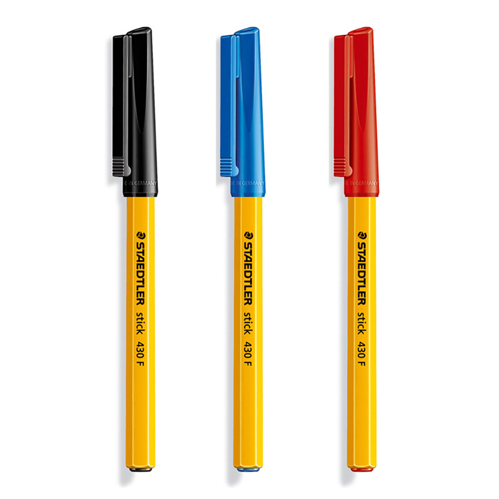 Bolígrafo alemán STAEDTLER 430F, material escolar para estudiantes, Color aceitoso, Rollerball, oficina, escuela, papelería, 10 piezas, 0,5mm