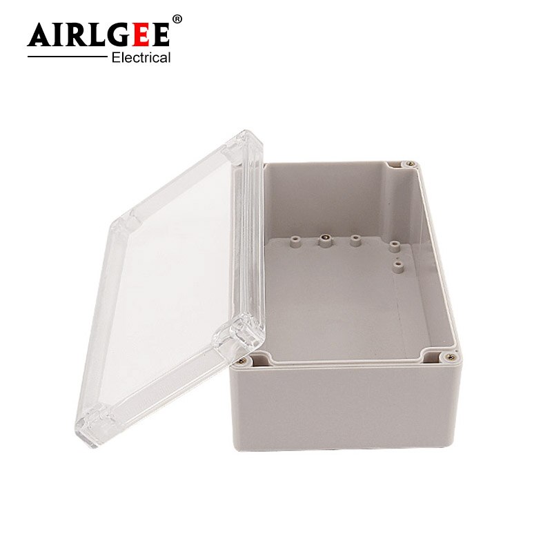 200 * 120 * 75mm transparent cover fiber optic box waterproof junction box electronic distribution box gray plastic shell