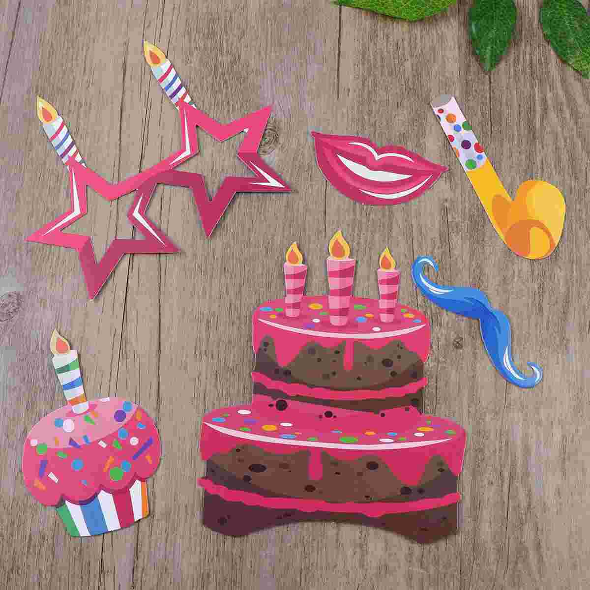 22 Pcs Photo Booth Props Funny Birthday Decor for Celebrating Birthday