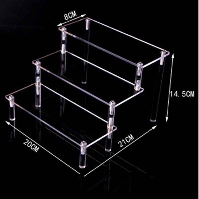 1/2/3 Tiers Clear Acrylic Toys Car Mold Organizer Showing Jewelry Display Shelf Shoes Rack Sunglasses Storage Bag Display Stand: 20cm-3layer