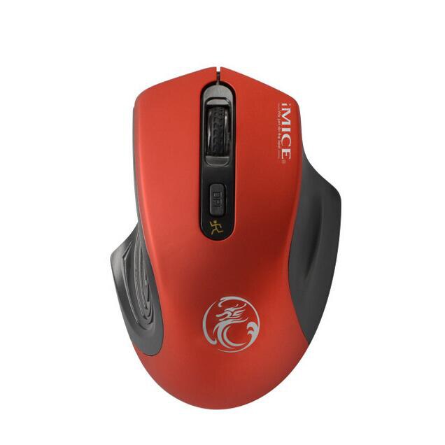 Imice usb draadloze muis 2.4 ghz ergonomische muis voor laptop pc muis 2000 dpi verstelbare usb 3.0 ontvanger optische computermuis: Rood