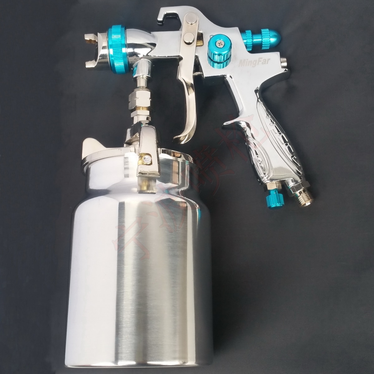 Pneumatic tool Suction feed 1.7mm HVLP Siphon Air Spray gun for car / boat/ furniture Painting W/t 1000cc tank