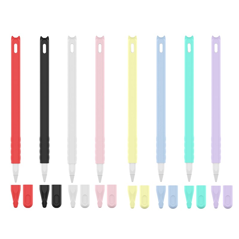 Colorful Soft Silicone Compatible For Apple Pencil 2 Case Compatible For IPad Tablet Touch Pen Stylus Protective Sleeve Cover