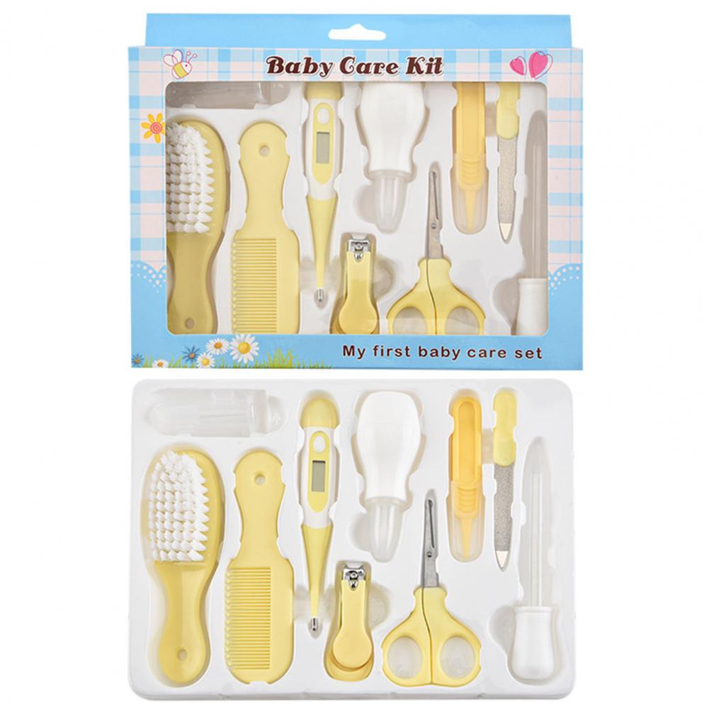 1Set Baby Care Kit Leichte ABS Infant Pflege Nagelknipser Dropper 10-teiliges Set für Kinder: Yellow Blue