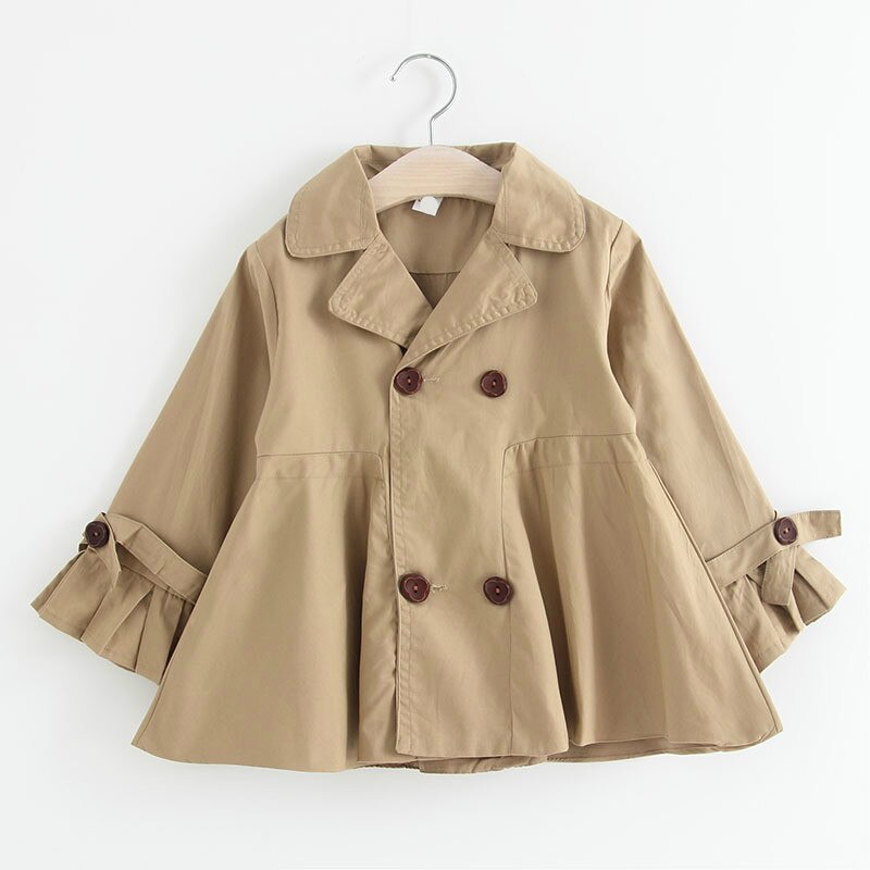 Spring autumn Girls jacket children's clothing girl trench coat kids jacket girl coats Trench Wind Dust Outerwear: 3T