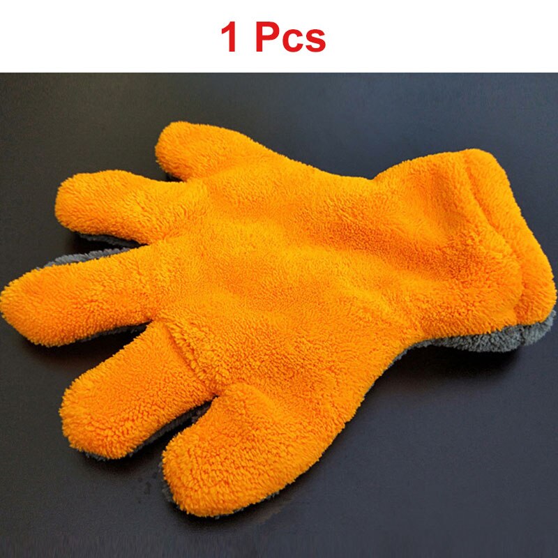 Guantes de microfibra de lujo para lavado de coches, herramienta de limpieza de coche, cepillo de limpieza multifunción para uso doméstico, 1 ud.: 1 pcs Orange