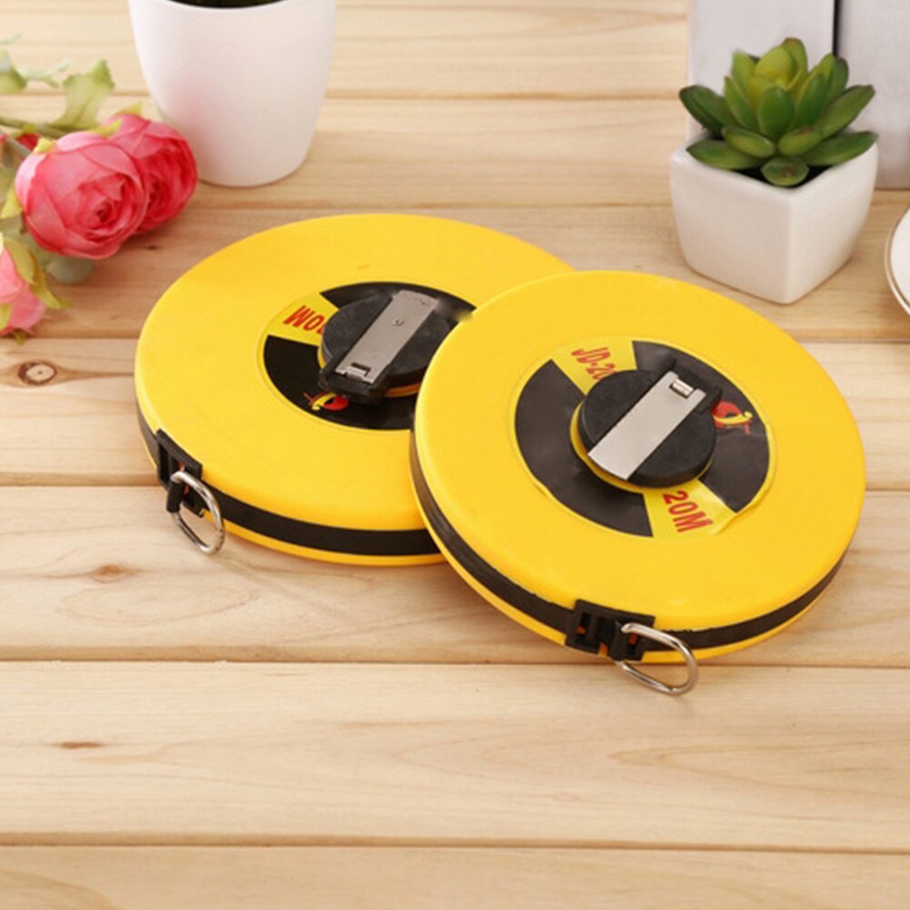 Yellow Hand Disc Measuring Tape 10/20/30 Meter Carpenter Measure Tool Ruler UK~