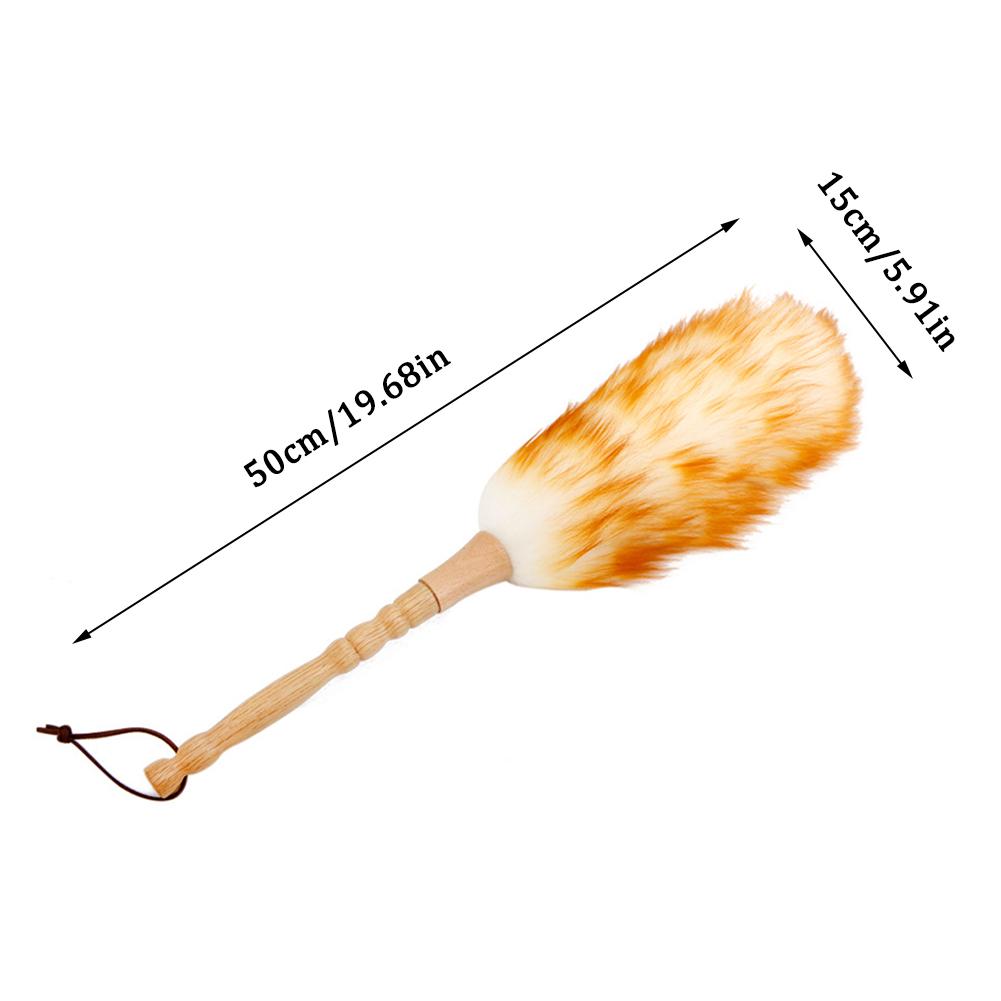 Household Natural Fine Fiber Dust Removal Duster Living Room Non-static Dust Hair With Bamboo Handle Home Clean Tool