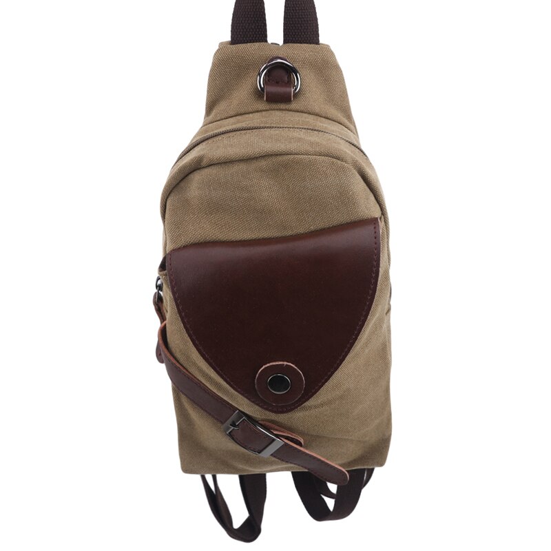 Universele canvas schoudertas kleine rugzak retro heren dames outdoor reizen bergbeklimmen grote capaciteit rugzak: Khali