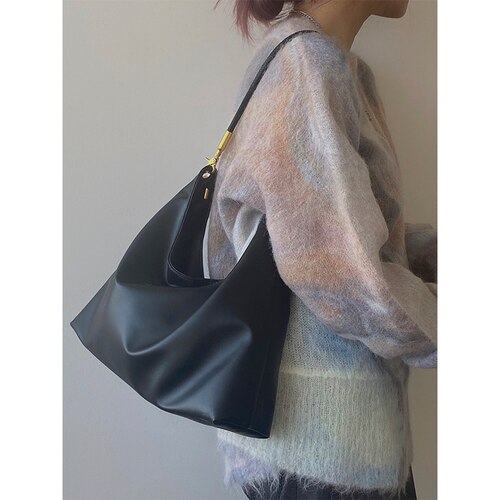 Weiche PU Leder Achselhöhle Tasche für Frauen Einzel Schulter Tasche Große Kapazität Damen retro Bote Taschen Täglich lässig Tote Handtaschen: Ursprünglich Titel