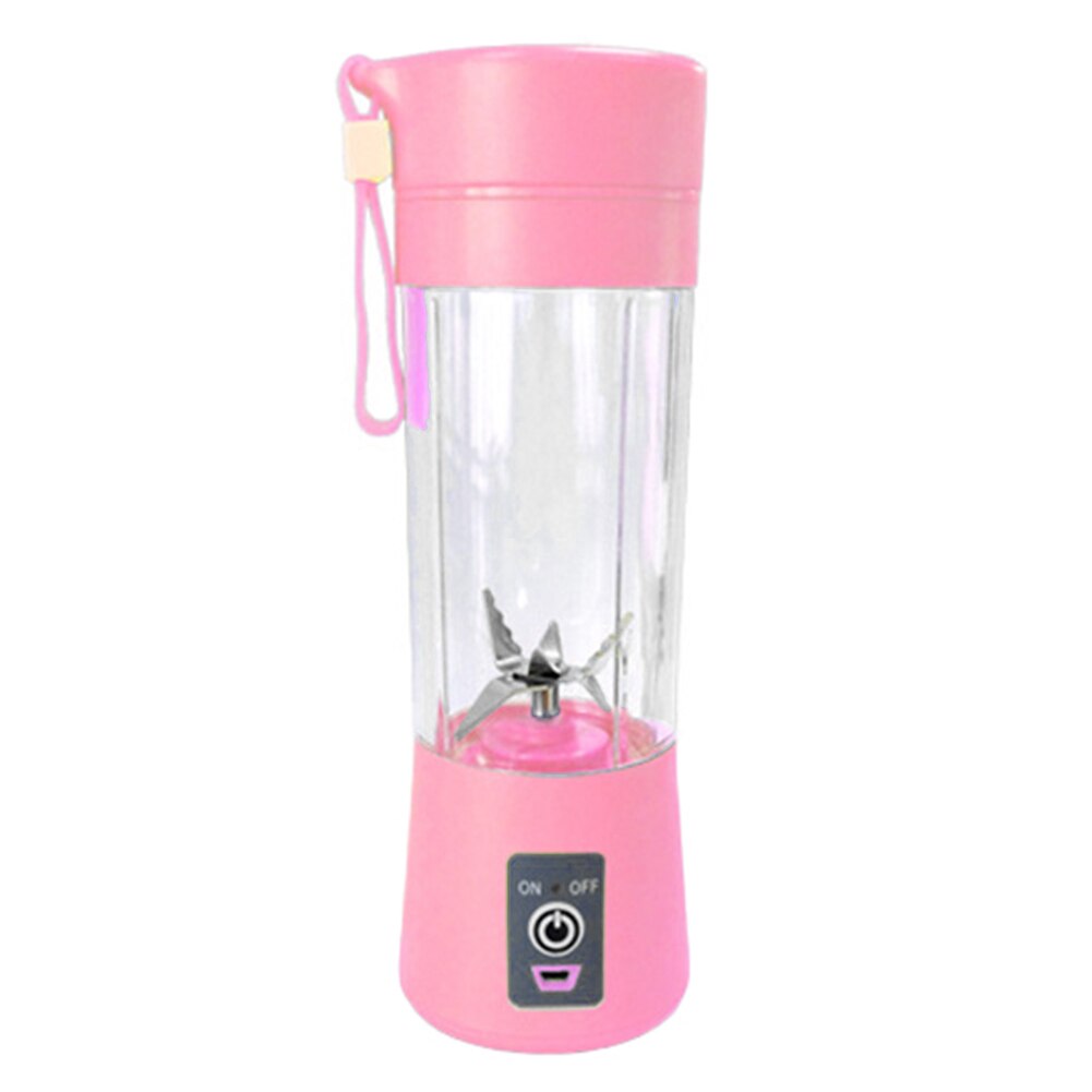 Verkoop! Aankomst 400Ml Draagbare Blender Usb Oplaadbare Fruit Groente Sap Cup Fles Mixer: Roze