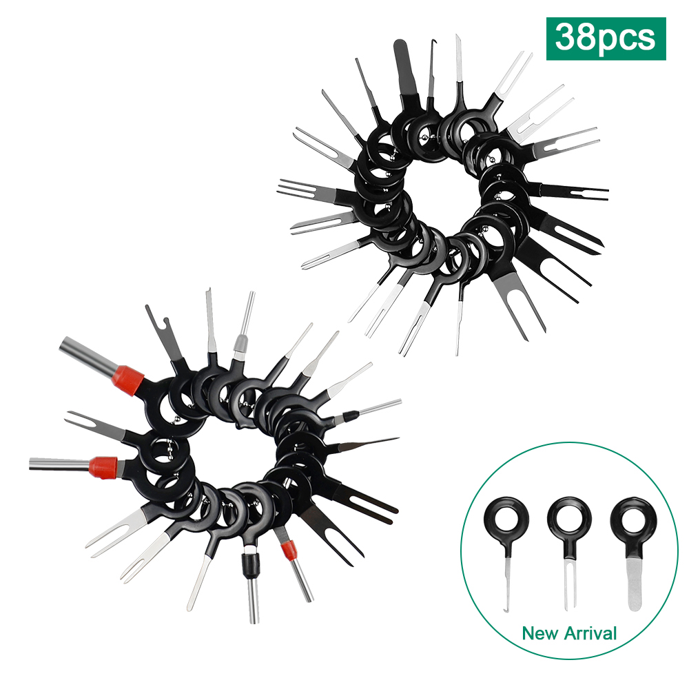 38Pcs Auto Terminal Removal Tool Draad Plug Connector Extractor Puller Release Pin Extractor Kit Voor Auto Plug Reparatie tool