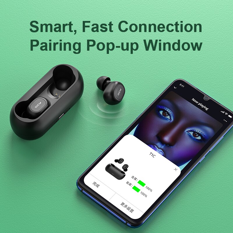 QCY T1C HIFI wireless bluetooth sports earphones AAC SBC touch control headphones