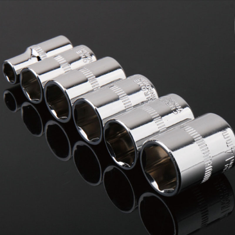 3/8" Drive Hex Socket 6-24mm Cr-v Alloy Steel Metric Wrench Socket Mirror Anti-rust Hexagon Socket Set for Auto Repair Hand Tool