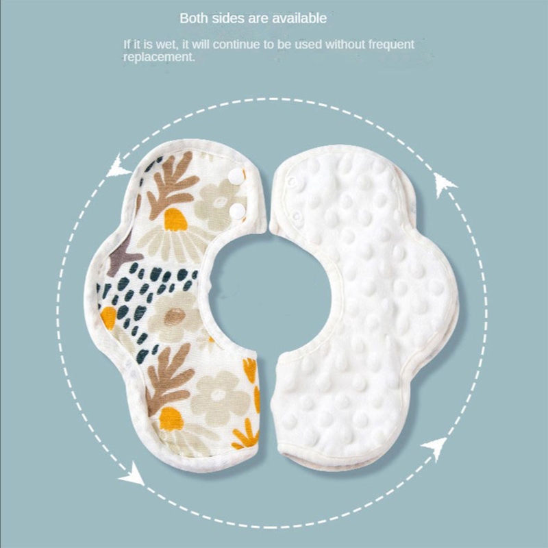 Zachte Minky Cartoon Gedrukt Baby Bib Nertsen Gestippelde Katoen Gaas Bloemblaadje Speeksel Handdoek