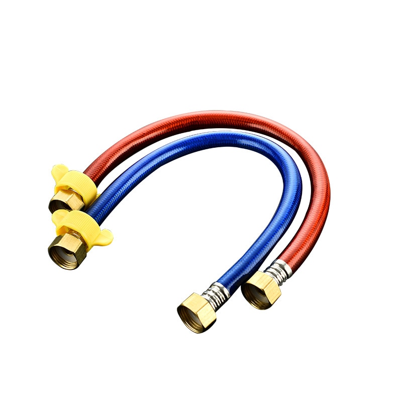 2pcs 1/2' Faucet Plumbing Hose 50cm Angle Valve Connector Stainless Steel Toilet Flexible Hose for Bathroom