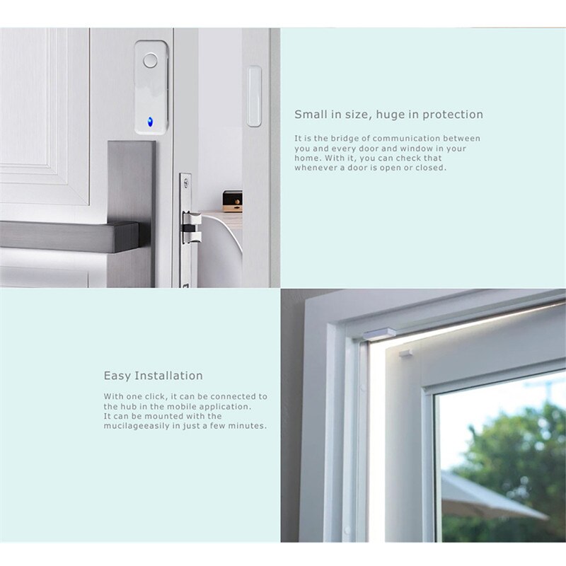 GUUDGO Wireless Door Window Sensor Detector 433MHz Open / Closed Smart Mini Door Sensor for Smart Home Security Alarm System